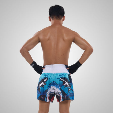 TUFF Muay Thai Shorts Boxing Trunks Traditional Style (TUF-MS673-BLU)