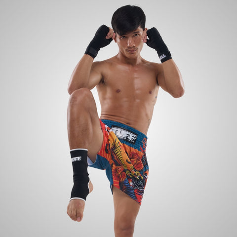 TUFF Muay Thai Shorts Boxing Trunks Traditional Style (TUF-MS676-ORG)