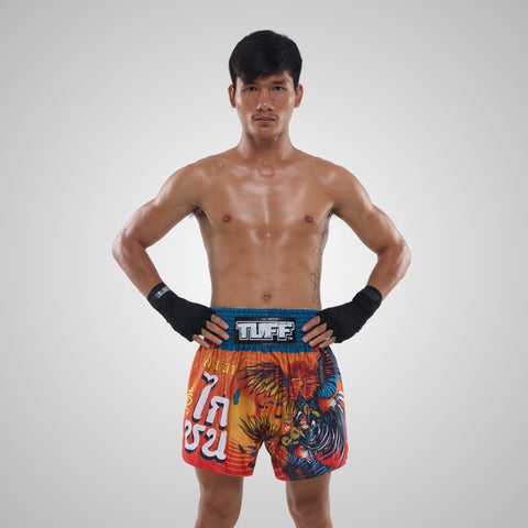TUFF Muay Thai Shorts Boxing Trunks Traditional Style (TUF-MS676-ORG)