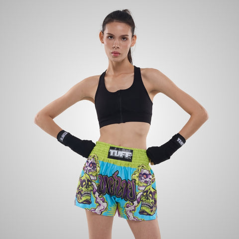 TUFF Muay Thai Shorts Boxing Trunks Traditional Style (TUF-MS682-LTB)