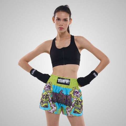 TUFF Muay Thai Shorts Boxing Trunks Traditional Style (TUF-MS682-LTB)