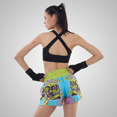 TUFF Muay Thai Shorts Boxing Trunks Traditional Style (TUF-MS682-LTB)