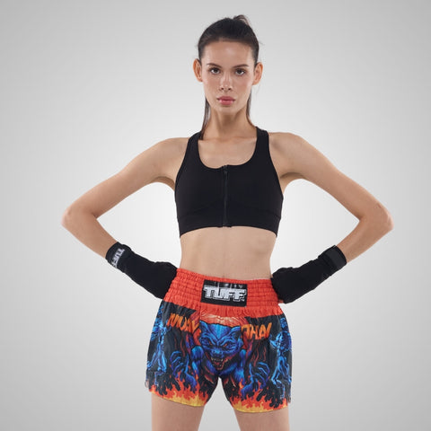 TUFF Muay Thai Shorts Boxing Trunks Traditional Style (TUF-MS683-BLU)