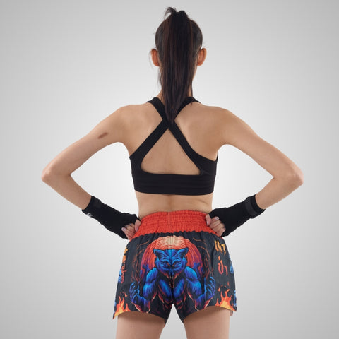 TUFF Muay Thai Shorts Boxing Trunks Traditional Style (TUF-MS683-BLU)