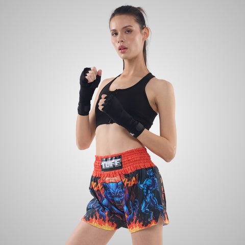 TUFF Muay Thai Shorts Boxing Trunks Traditional Style (TUF-MS683-BLU)