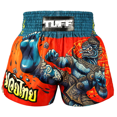 TUFF Muay Thai Shorts Boxing Trunks Traditional Style (TUF-MS687-RED)