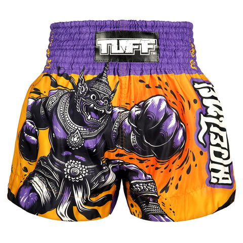 TUFF Muay Thai Shorts Boxing Trunks Traditional Style (TUF-MS688-ORG)
