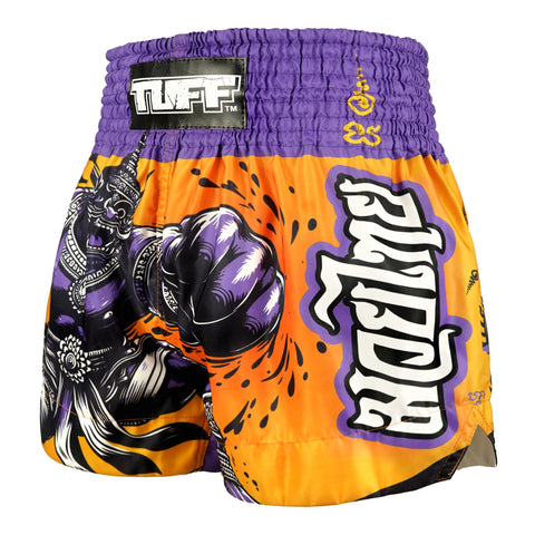 TUFF Muay Thai Shorts Boxing Trunks Traditional Style (TUF-MS688-ORG)