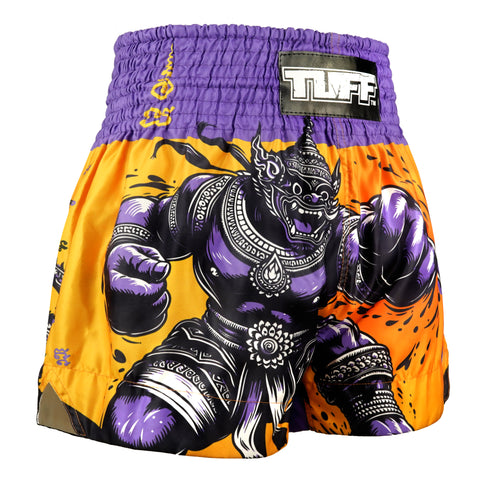 TUFF Muay Thai Shorts Boxing Trunks Traditional Style (TUF-MS688-ORG)