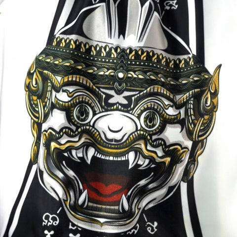 TUFF Muay Thai Shorts Boxing Trunks Traditional Style (TUF-MS689-WHT)