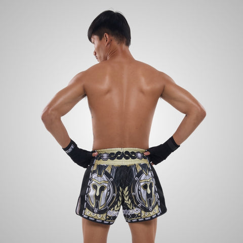TUFF Muay Thai Shorts Boxing Trunks Retro Style (TUF-MSC109-BLK)