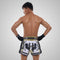 TUFF Muay Thai Boxing Shorts New Retro Style "Golden Gladiator in White"