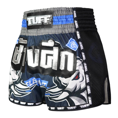 TUFF Muay Thai Shorts Boxing Trunks Retro Style (TUF-MSC111-NVB)