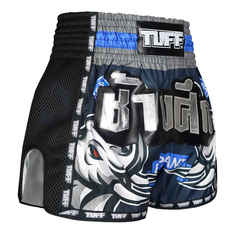 TUFF Muay Thai Shorts Boxing Trunks Retro Style (TUF-MSC111-NVB)