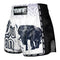 TUFF Muay Thai Boxing Shorts New Retro Style "White War Elephant"