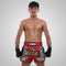 TUFF Muay Thai Boxing Shorts New Retro Style "Red Twin Tiger With Gold Text"