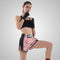 TUFF Muay Thai Boxing Shorts New Retro Style "Pink Birds and Roses Vintage Drawing"