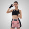TUFF Muay Thai Boxing Shorts New Retro Style "Pink Birds and Roses Vintage Drawing"