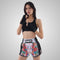 TUFF Muay Thai Boxing Shorts New Retro Style "White Rose With Birds"