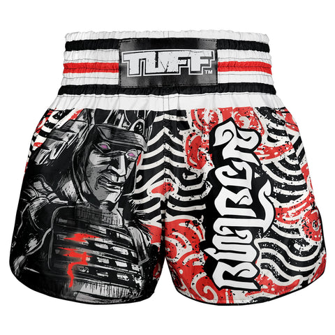 TUFF Muay Thai Shorts Boxing Trunks Retro Style (TUF-RMS102-BLK)