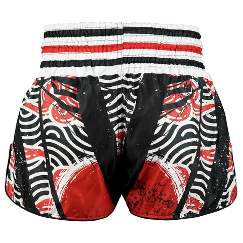 TUFF Muay Thai Shorts Boxing Trunks Retro Style (TUF-RMS102-BLK)