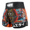 TUFF Muay Thai Boxing Shorts High-Cut Retro Style "Seraphic Seiryu Samurai Saga"