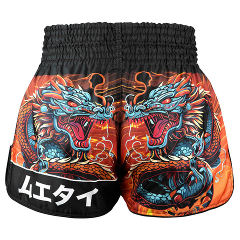 TUFF Muay Thai Shorts Boxing Trunks Retro Style (TUF-RMS103-ORG)
