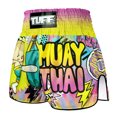 TUFF Muay Thai Shorts Boxing Trunks Retro Style (TUF-RMS105-MTC)