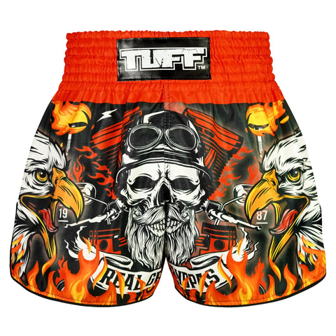 TUFF Muay Thai Shorts Boxing Trunks Retro Style (TUF-RMS108-RED)