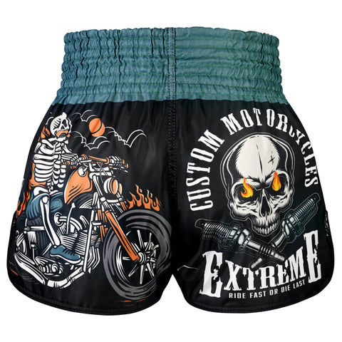TUFF Muay Thai Shorts Boxing Trunks Retro Style (TUF-RMS109-BLK)