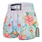 TUFF Muay Thai Boxing Shorts High-Cut Retro Style "Kibo no Hana" Flower of Hope