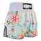 TUFF Muay Thai Boxing Shorts High-Cut Retro Style "Kibo no Hana" Flower of Hope