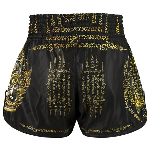TUFF Muay Thai Shorts Boxing Trunks Retro Style (TUF-RMS116-BLK)