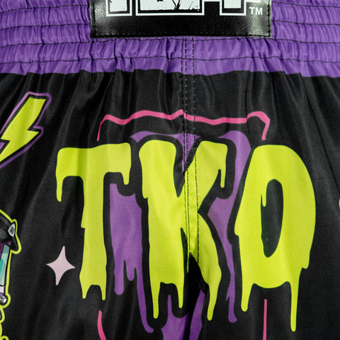 TUFF Muay Thai Shorts Boxing Trunks Retro Style (TUF-RMS118-BLK)