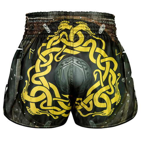 TUFF Muay Thai Shorts Boxing Trunks Retro Style (TUF-RMS120-BRN)