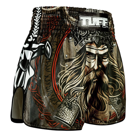 TUFF Muay Thai Shorts Boxing Trunks Retro Style (TUF-RMS120-BRN)