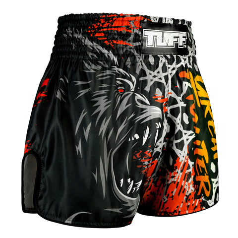 TUFF Muay Thai Shorts Boxing Trunks Retro Style (TUF-RMS123-BLK)
