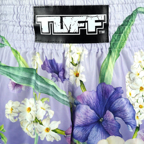 TUFF Muay Thai Shorts Boxing Trunks Retro Style (TUF-RMS124-PUR)