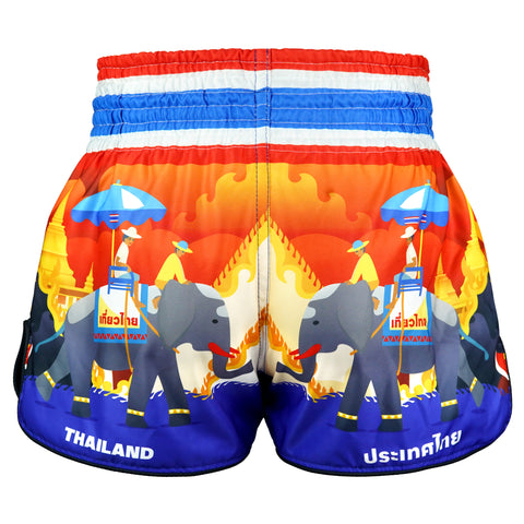TUFF Muay Thai Shorts Boxing Trunks Retro Style (TUF-RMS126-RED)