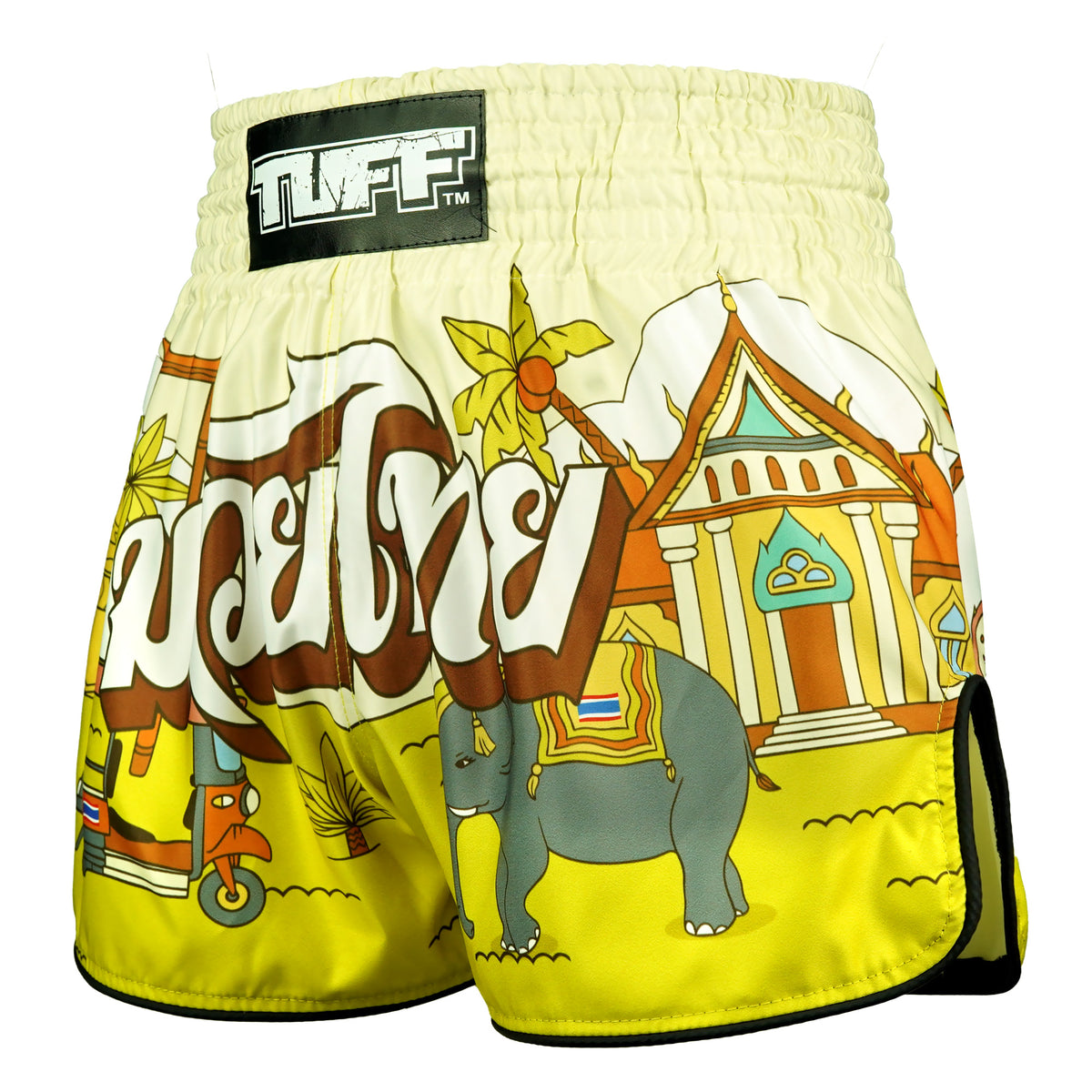 TUFF Muay Thai Shorts Boxing Trunks Retro Style (TUF-RMS127-YLW ...