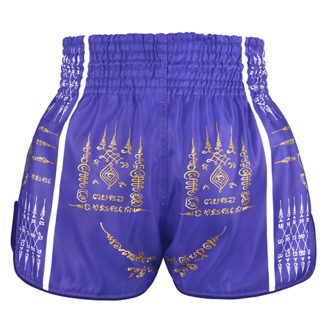 TUFF Muay Thai Shorts Boxing Trunks Traditional Style (TUF-RMS129-PUR)