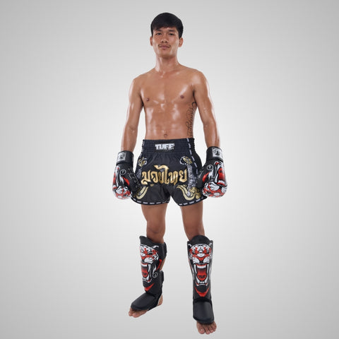TUFF Black Tiger Shin Guards