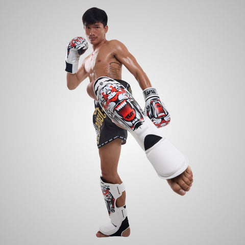 TUFF White Tiger Shin Guards