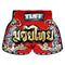 TUFF Kids Shorts Red Retro Style Double Tiger With Gold Text