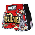 TUFF Kids Shorts Red Retro Style Double Tiger With Gold Text