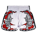 [Pre-Order] TUFF Kids Shorts White Retro Style Double Tiger With Red Text