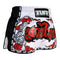 [Pre-Order] TUFF Kids Shorts White Retro Style Double Tiger With Red Text