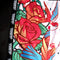 TUFF Muay Thai Boxing Shorts White Retro Style Rose With Birds