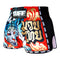 TUFF Muay Thai Boxing Shorts Retro Style Red Furious Tiger