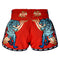 TUFF Muay Thai Boxing Shorts Retro Style Red Furious Tiger